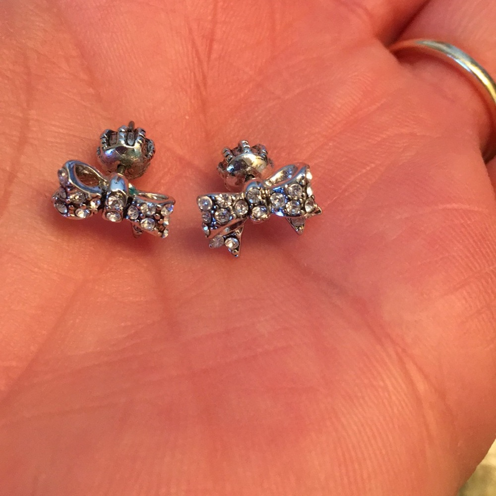 Juicy Couture silver bow earrings